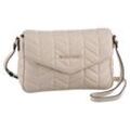 Umhängetasche VALENTINO BAGS "FLAP BAG PETAL RE" Gr. B/H/T: 28cm x 19cm x 9cm, beige (ecru), Damen, Polyurethan, Taschen, Schultertasche Handtasche Damen Tasche Damen