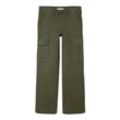 Cargohose NAME IT "NKMRYAN ST TWI CARGO PANT 5720-OT NOOS" Gr. 146, N-Gr, grün (olive night), Jungen, Web, Obermaterial: 98% Baumwolle, 2% Elasthan, unifarben, Hosen