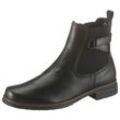 Chelseaboots GABOR Gr. 35, schwarz, Damen, Kalbsleder, unifarben, Schuhe, Blockabsatz, Stiefelette, Businessmode mit Stretcheinsatz, Topseller