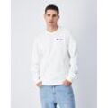 Sweatshirt CHAMPION "Crewneck Sweatshirt" Gr. L (52/54), weiß (wht), Herren, Sweatware, Obermaterial: 70% Baumwolle, 30% Polyester, unifarben, Sweatshirts