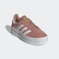 Sneaker ADIDAS ORIGINALS "GAZELLE BOLD KIDS", Gr. 35,5, warm clay, cloud weiß, gold metallic, Leder, Synthetik, sportlich, Schuhe