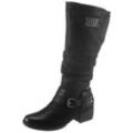 Winterstiefel RIEKER, Damen, Gr. 39 (5,5/6), Normalschaft, schwarz, Nubuklederimitat, unifarben, klassisch, Schuhe, Boots, Warmfutter, Blockabsatz, mit auffälliger Schnalle