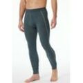 Lange Unterhose SCHIESSER ""Comfort Fit"" Gr. 10, blau (806, blau, meliert), Herren, Single Jersey, Obermaterial: 95% Baumwolle, 5% Elasthan, meliert, Unterhosen, mit seitlichen Kontraststreifen