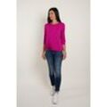 3/4-Arm-Shirt SEIDEL MODEN, Damen, Gr. 34, pink (magenta), Obermaterial: 95% Viskose, 5% Elasthan, unifarben, casual, regular fit taillenbedeckt, Rundhals, 3/4-Ärmel, Shirts, mit Raffung, MADE IN GERMANY