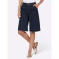 Jeansbermudas HEINE, Damen, Gr. 36, Normalgrößen, blau (dunkelblau), 72% Baumwolle, 27% Polyester, 1% Elasthan, unifarben, kurz, Jeans