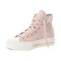 Sneaker CONVERSE "CHUCK TAYLOR ALL STAR LIFT PLATFORM TAILORED LINES", Gr. 36, rosa (flush stone, egret, gold), Textil, sportlich, Schuhe