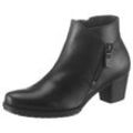 Ankleboots GABOR "Palma" Gr. 39, schwarz, Damen, Kalbsleder, unifarben, Schuhe, mit Zierreißverschluss an der Außenseite, G-Weite