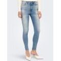 Skinny-fit-Jeans ONLY "ONLMILA HW SK ANK JEANS REA437" Gr. 26, Länge 30, blau (light blau denim), Damen, Denim/Jeans, Obermaterial: 94% Baumwolle, 4% Polyester, 2% Elasthan, unifarben, Jeans