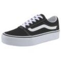 Plateausneaker VANS "Ward Platform" Gr. 36,5, schwarz-weiß (schwarz, weiß), Textil, Schuhe Skaterschuh Sneaker low, aus textilem Canvas-Material