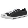 Sneaker CONVERSE "Chuck Taylor All Star Dainty GS Basic Canvas Ox", Gr. 37,5, schwarz-weiß (schwarz, weiß, schwarz), Textil, kontrastfarbene Details, sportlich, Schuhe