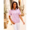 Poloshirt CASUAL LOOKS "Poloshirt", Damen, Gr. 42, rosa (rosé), 95% Polyester, 5% Elasthan, Webware:35% Baumwolle, 65% Polyester, unifarben, Kurzarm, Shirts