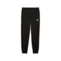 Trainingshose PUMA "ESS NO. 1 LOGO SWEATPANTS FL CL", Herren, Gr. S, N-Gr, schwarz (puma schwarz), Fleece, Obermaterial: 66% Baumwolle, 34% Polyester, unifarben, sportlich, regular fit normal, Hosen