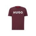 T-Shirt HUGO "T-Shirt Dulivio 1er Pack" Gr. L, rot (schwarz pink 654), Herren, Obermaterial: 100% Baumwolle CO., Shirts