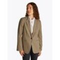 Longblazer TOMMY HILFIGER "SMD CORE REGULAR SB BLAZER", Damen, Gr. 36, braun (tundra braun), Web, Obermaterial: 66% Polyester, 32% Viskose, 2% Elasthan, unifarben, casual, regular fit hüftbedeckend, Langarm eingesetzt 1-Knopf-Manschette, Blazer, mit Logostickerei