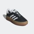 Sneaker ADIDAS ORIGINALS "GAZELLE BOLD", Gr. 42, schwarz-weiß (core schwarz, cloud weiß, cloud weiß), Leder, Synthetik, sportlich, Schuhe