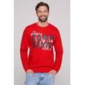 Sweater CAMP DAVID, Herren, Gr. 4XL, rot, Material: 65% Baumwolle, 35% Polyester, bedruckt, bestickt, casual, lässig geschnitten, Rundhals, Langarm eingesetzt Rippbündchen, Sweatshirts, mit weicher Innenseite