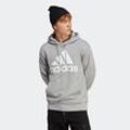 Kapuzensweatshirt ADIDAS SPORTSWEAR "ESSENTIALS FRENCH TERRY BIG LOGO HOODIE" Gr. S, grau (medium grau heather), Herren, Obermaterial: 100% Baumwolle, Sweatshirts