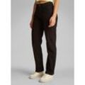 Stretch-Hose CALVIN KLEIN JEANS "STRETCH HIGH RISE STRAIGHT PANT", Damen, Gr. 25, N-Gr, schwarz (ck schwarz), Web, Obermaterial: 60% Baumwolle, 38% Lyocell, 2% Elasthan, unifarben, feminin, straight fit, Hosen, aufgesetzte Taschen, 1-Knopf-Form