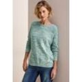 Strickpullover CECIL Gr. L (42), aventurine grün, Damen, Strick, Obermaterial: 64% Polyester, 36% Baumwolle, meliert, Pullover, im Melange-Look