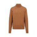 Rollkragenpullover FYNCH-HATTON, Herren, Gr. 4XL, braun (hazel), Strick, Obermaterial: 100% Baumwolle, casual, regular fit hüftbedeckend, hoch geschlossener Ausschnitt, Langarm Strickbündchen, Pullover, mit Logostickerei auf der Brust