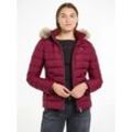 Steppjacke TOMMY JEANS "TJW BASIC HOODED DOWN JACKET EXT", Damen, Gr. M (38), lila (valley grape), Web, Obermaterial: 100% Polyester. Futter: 100% Polyester. Wattierung: 70% Daunen, 30% Federn, unifarben, casual, regular fit hüftlang, Jacken, mit Logostickerei