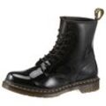 Schnürboots DR. MARTENS "1460 W Patent Lamper 8 Eye Boot", Damen, Gr. 36, schwarz (schwarz, glänzend), Lackleder, glänzend, modisch, Schuhe, in glänzendem Look - schmale Form