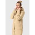 Winterjacke MARIKOO "Soranaa", Damen, Gr. L, beige, Obermaterial: 100% Polyester; Futter: 100% Polyester; Wattierung: 100% Polyester; Ärmelfutter: 100% Polyester, Jacken, langer Winter Mantel mit Kapuze