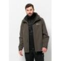 3-in-1-Funktionsjacke JACK WOLFSKIN "LUNTAL 3IN1 JKT M", Herren, Gr. S (48), braun (cold, coffee), Obermaterial: 100% Polyester; Futter: 100% Polyester; Innenmaterial: 94% Polyester, 6% Elastan; Füllung: 100% Polyester, Jacken