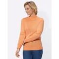 Stehkragenpullover CLASSIC BASICS "Pullover", Damen, Gr. 38, rot (apricot), 100% Polyacryl, unifarben, Langarm, Pullover