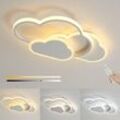 Goeco - 32W Led Deckenleuchte, 2800LM Kreative Wolken Deckenlampe, Moderne Deckenlampe Dimmbar mit Fernbedienung 3000-6500K, 42CM Weiße Schlafzimmer