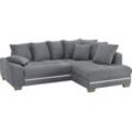 Ecksofa MR. COUCH "Nikita II, L-Form", grau (novaclean avanti 1 stone), B:243cm H:88cm T:190cm, Novaclean Avanti (100% Polyester), Sofas, mit Kaltschaum, RGB-LED Beleuchtung, wahlweise mit Bett, Bettkasten