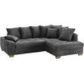 Ecksofa MR. COUCH "Nikita II, L-Form", schwarz, B:243cm H:88cm T:190cm, Memphis (Grundgewebe - 100% Polyester; Nutzschicht- 90% Polyester / 10% Polyamide), Sofas, Wahlweise mit Kaltschaum, EasyBett, Bettkasten