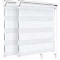 Vounot - 2er Set Doppelrollo klemmfix ohne Bohren, Duo Rollo Klemmrollo für Fenster und Tür, 100x150 cm, Weiß