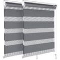 Vounot - 2er Set Doppelrollo klemmfix ohne Bohren, Duo Rollo Klemmrollo für Fenster und Tür, 80x150 cm, Grau