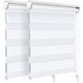 VOUNOT 2er Set Doppelrollo klemmfix ohne Bohren, Duo Rollo Klemmrollo für Fenster und Tür, 90x150 cm, Weiß