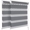 Vounot - 2er Set Doppelrollo klemmfix ohne Bohren, Duo Rollo Klemmrollo für Fenster und Tür, 90x150 cm, Grau