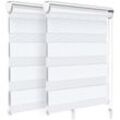 Vounot - 2er Set Doppelrollo klemmfix ohne Bohren, Duo Rollo Klemmrollo für Fenster und Tür, 80x150 cm, Weiß