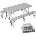 Tischdecke Tischtuch 3er Set, Elastisch Rechteckig Gartentischdecke Outdoor, Abwaschbar abwischbar Wetterfest - Vounot