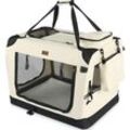 Hundebox faltbar, Hundetransportbox robust für Katze & Hunde 82x60x60cm xl Beige - Vounot