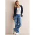 Cardigan CECIL, Damen, Gr. L (42), blau (universal blau), Web, 55% Baumwolle, 42% Polyester, 3% Elasthan, unifarben, casual, normal normal, ohne Ausschnitt, Langarm Bündchen, Strickjacken, im soften Baumwoll-Mix