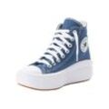 Sneaker CONVERSE "CHUCK TAYLOR ALL STAR MOVE PLATFORM" Gr. 36, blau (armor blau, weiß, schwarz), Textil, Schuhe