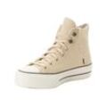 Sneaker CONVERSE "CHUCK TAYOR ALL STAR LIFT PLATFORM WEATHERIZED LEATHER", Gr. 36, beige (miso glaze, truffle, egret), Leder, sportlich, Schuhe