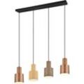 TRIO LEUCHTEN Pendelleuchte "AGUDO, Hängelampe 4-flammig exkl 4xE27 max 40W höhenverstellbar", mehrfarbige Lampenschirme in beige taupe & coffee, Esszimmerlampe, Lampen, mehrfarbig taupe, 4 flammig, Ø 12,0cm H: 150,0cm,