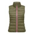 Anzugweste ONLY "ONLTAHOE CONTRAST WAISTCOAT CC OTW", Damen, Gr. S (36), grün (kalamata detail:zipper dtm, weiß, diva pink), Steppware, Obermaterial: 100% Nylon, unifarben mit Farbeinsatz, modisch, Westen