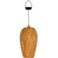 PAULEEN LED Pendelleuchte "Sunshine Bliss Solarpendel Outdoor Bambus/Rattan/Kunststoff/Metall", beige, Ø 22,0cm H: 75,2cm, Lampen, Solar