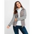 Fleecejacke INSPIRATIONEN, Damen, Gr. 52, grau (taupe, ecru, meliert), 100% Polyester, Futter:60% Baumwolle, 40% Polyester, Ärmel:20% Wolle, 70% Polyacryl, 10% Polyamid, meliert, Jacken