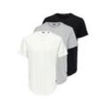 T-Shirt ONLY & SONS "ONSMATT LONGY SS TEE 3-PACK", Herren, Gr. M, weiß, Single Jersey, Obermaterial: 100% Baumwolle, unifarben, modisch, Rundhals, Kurzarm, Shirts