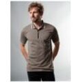 Poloshirt TRIGEMA "TRIGEMA Poloshirt mit Reißverschluss", Herren, Gr. 5XL, grau (taupe), 100% Baumwolle, Basic, Kurzarm, Shirts