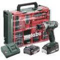 Metabo BS 18 Quick Set 602217710 Akku-Bohrschrauber 18 V 2 Ah Li-Ion bürstenlos, inkl. 2. Akku, inkl. Koffer, inkl. Ladegerät, mit Zubehör