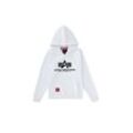 Hoodie ALPHA INDUSTRIES "Alpha Industries Kids - Hoodies Basic Hoodie Kids/Teens", Mädchen, Gr. 10, weiß, Obermaterial: 80% Baumwolle, 20% Polyester, regular fit, Sweatshirts